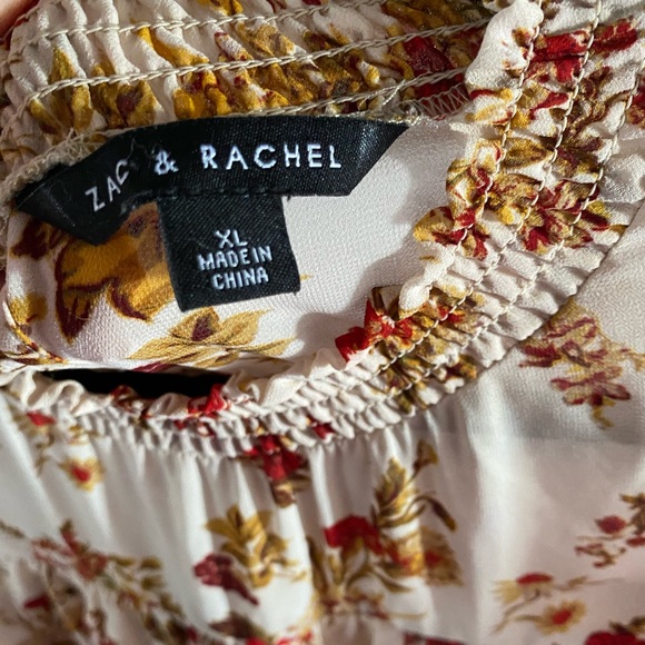 Zac & Rachel Cream and Red Floral Blouse - Picture 2 of 5